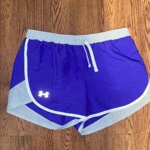 Purple under armor athletic shorts